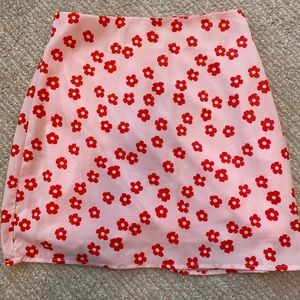 Floral Print Zippered Mini Skirt